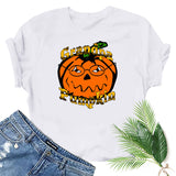 Halloween Costumes Pumpkin Head Pattern Short Sleeve T-shirt round Neck