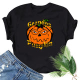 Halloween Costumes Pumpkin Head Pattern Short Sleeve T-shirt round Neck