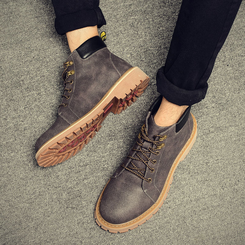 Desert Boots Dr. Martens Boots Men's Mid-Top Trendy Working Boots Casual High-Top Shoes Fleece-Lined Vintage Desert Boots Snow Boots