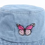 Denim Bucket Hat Fishing Cap Cotton Print Fisherman Hat Casual Hat Washed Denim
