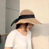 Straw Hat Bow Tie Sun Hat