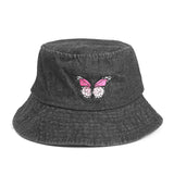 Denim Bucket Hat Fishing Cap Cotton Print Fisherman Hat Casual Hat Washed Denim