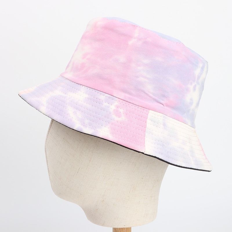 Bucket Hat Fishing Cap Cotton Print Fisherman Hat Graffiti Ink Painting Female Spring and Summer Sun-Proof