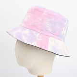 Bucket Hat Fishing Cap Cotton Print Fisherman Hat Graffiti Ink Painting Female Spring and Summer Sun-Proof