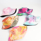 Bucket Hat Fishing Cap Cotton Print Fisherman Hat Graffiti Ink Painting Female Spring and Summer Sun-Proof