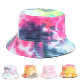 Bucket Hat Fishing Cap Cotton Print Fisherman Hat Graffiti Ink Painting Female Spring and Summer Sun-Proof
