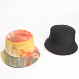 Bucket Hat Fishing Cap Cotton Print Fisherman Hat Graffiti Ink Painting Female Spring and Summer Sun-Proof