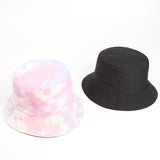 Bucket Hat Fishing Cap Cotton Print Fisherman Hat Graffiti Ink Painting Female Spring and Summer Sun-Proof