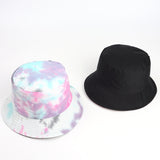 Bucket Hat Fishing Cap Cotton Print Fisherman Hat Graffiti Ink Painting Female Spring and Summer Sun-Proof
