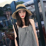 Straw Hat Bow Tie Sun Hat