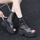 Platform Heels for Women Summer Thick Bottom Chunky Heel Peep Toe Fashion High Heel Sandals