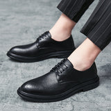 Men's Dress Shoes Classic Leather Oxfords Casual Cushioned Loafer Casual Low-Top Leather Shoes