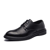 Men's Dress Shoes Classic Leather Oxfords Casual Cushioned Loafer Casual Low-Top Leather Shoes