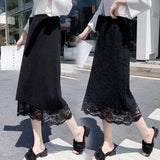 MIDI Mauve Skirt Autumn and Winter Lace Knitted Skirt Women's Mid-Length Versatile
