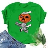 Halloween Costumes Mummy Pumpkin Head Printed Short Sleeve T-shirt