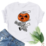 Halloween Costumes Mummy Pumpkin Head Printed Short Sleeve T-shirt