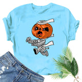 Halloween Costumes Mummy Pumpkin Head Printed Short Sleeve T-shirt