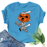 Halloween Costumes Mummy Pumpkin Head Printed Short Sleeve T-shirt