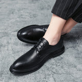 Men's Dress Shoes Classic Leather Oxfords Casual Cushioned Loafer Casual Low-Top Leather Shoes