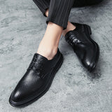 Men's Dress Shoes Classic Leather Oxfords Casual Cushioned Loafer Casual Low-Top Leather Shoes