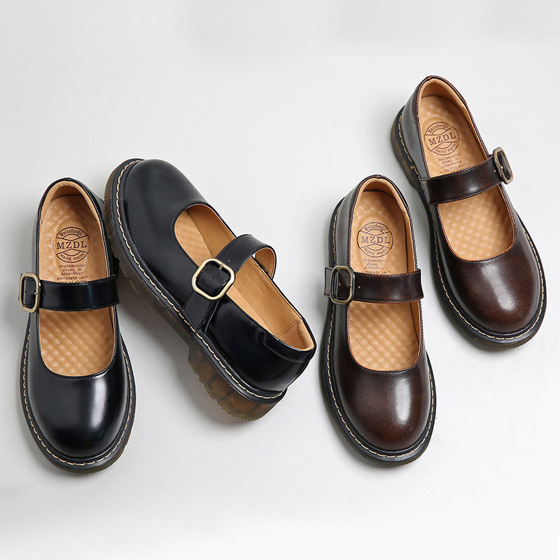 Mary Jane Shoes Women'S Leather Shoes Summer Shoes