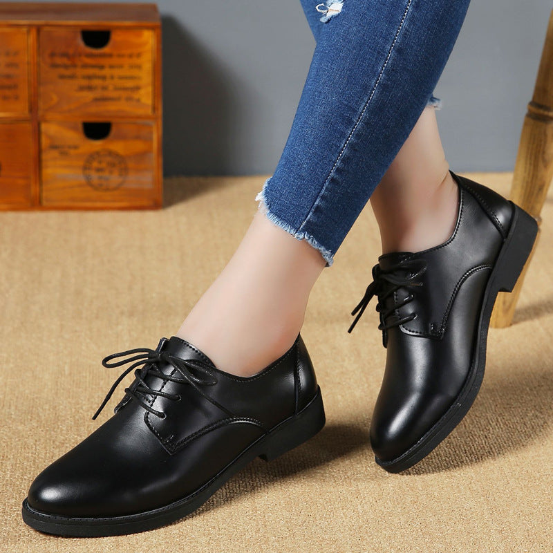 Women's Black Dress Shoes Leather Shoes Women's Shoes Spring