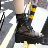 Platform Heels for Women Summer Thick Bottom Chunky Heel Peep Toe Fashion High Heel Sandals