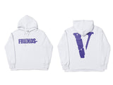 Vlone Hoodie Men'S And Women'S Big V Hoodie