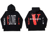 Vlone Hoodie Men'S And Women'S Big V Hoodie