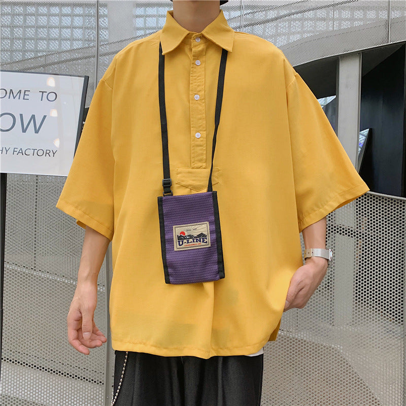 Men Shirts Solid Color Shirt Loose