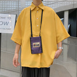 Men Shirts Solid Color Shirt Loose