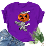 Halloween Costumes Mummy Pumpkin Head Printed Short Sleeve T-shirt