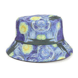 Bucket Hat Fishing Cap Cotton Print Fisherman Hat Graffiti Printing Sun-Proof