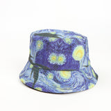 Bucket Hat Fishing Cap Cotton Print Fisherman Hat Graffiti Printing Sun-Proof