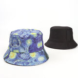 Bucket Hat Fishing Cap Cotton Print Fisherman Hat Graffiti Printing Sun-Proof