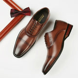 Men's Dress Shoes Classic Leather Oxfords Casual Cushioned Loafer Business Leather Shoes Men's Formal Wear