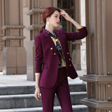 Interview Suit Women Long Sleeve Women Fall Winter Fashion Professional Tailored Suit Work Clothes
