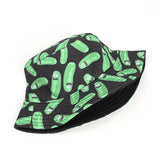 Bucket Hat Fishing Cap Cotton Print Fisherman Hat Cartoon Animation Men and Women Student Anti-Sunburn Sun Hat