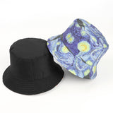 Bucket Hat Fishing Cap Cotton Print Fisherman Hat Graffiti Printing Sun-Proof