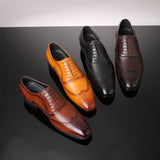 Men's Dress Shoes Classic Leather Oxfords Casual Cushioned Loafer Summer Casual Leather Shoes Male Business Formal Wear