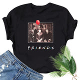 Halloween Costumes Horror Friends Fashion Black Women T-shirt