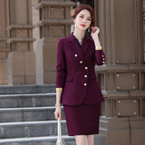 Interview Suit Women Long Sleeve Women Fall Winter Fashion Professional Tailored Suit Work Clothes
