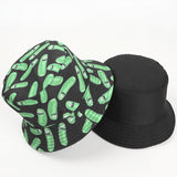 Bucket Hat Fishing Cap Cotton Print Fisherman Hat Cartoon Animation Men and Women Student Anti-Sunburn Sun Hat