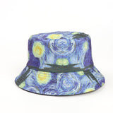 Bucket Hat Fishing Cap Cotton Print Fisherman Hat Graffiti Printing Sun-Proof