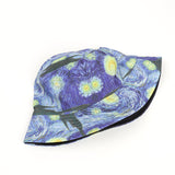 Bucket Hat Fishing Cap Cotton Print Fisherman Hat Graffiti Printing Sun-Proof