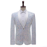 Men Prom Outfits Three-Dimensional Sequined Color-Changing Coat