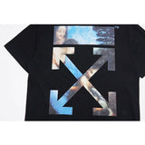 Off White T Shirt Arrow Men'S Short Sleeve Tshirt Large Size Casual Men'S Clothing Owt