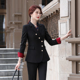 Interview Suit Women Long Sleeve Women Fall Winter Fashion Professional Tailored Suit Work Clothes