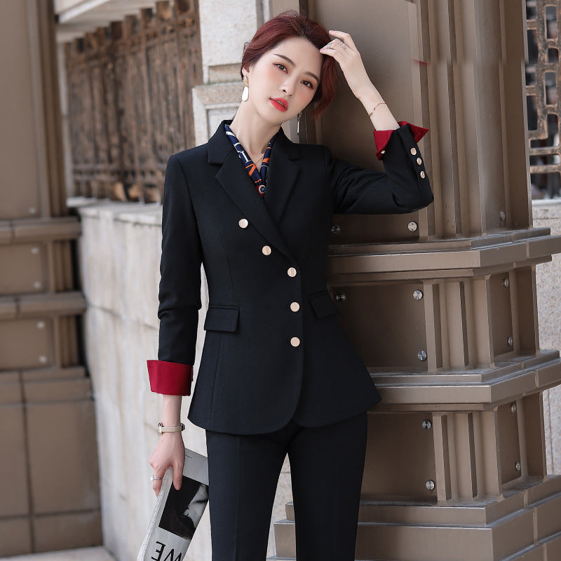 Interview Suit Women Long Sleeve Women Fall Winter Fashion Professional Tailored Suit Work Clothes
