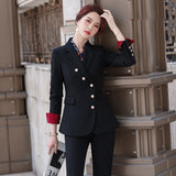 Interview Suit Women Long Sleeve Women Fall Winter Fashion Professional Tailored Suit Work Clothes